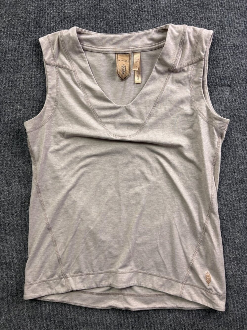 Indygena‎ Tank Top Womens Small Beige V Neck Sleeveless Lightweight Athletic